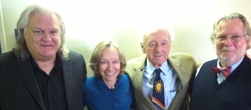 From left, Ricky Skaggs, Doris Kearns Goodwin, John Seigenthaler, and John Pritchard