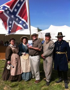 Skip Tucker with interested readers at a Pale Blue Light event at the Battle of Chancellorsville